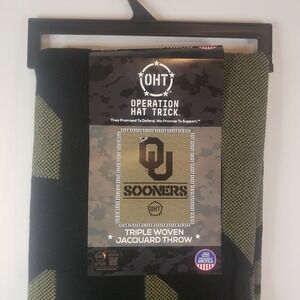 Oklahoma OHT Woven Throw Blanket 46" × 60" RARE